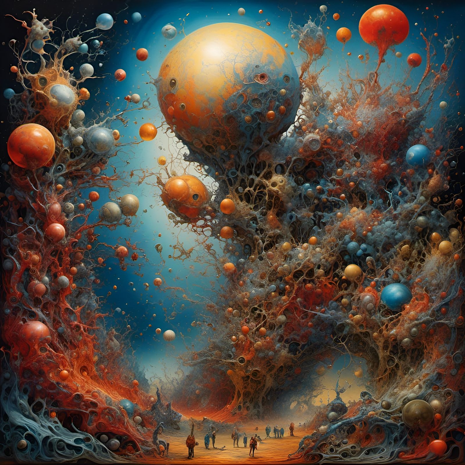 Psychedelic Viral Explosion in Acrylic Pour Style