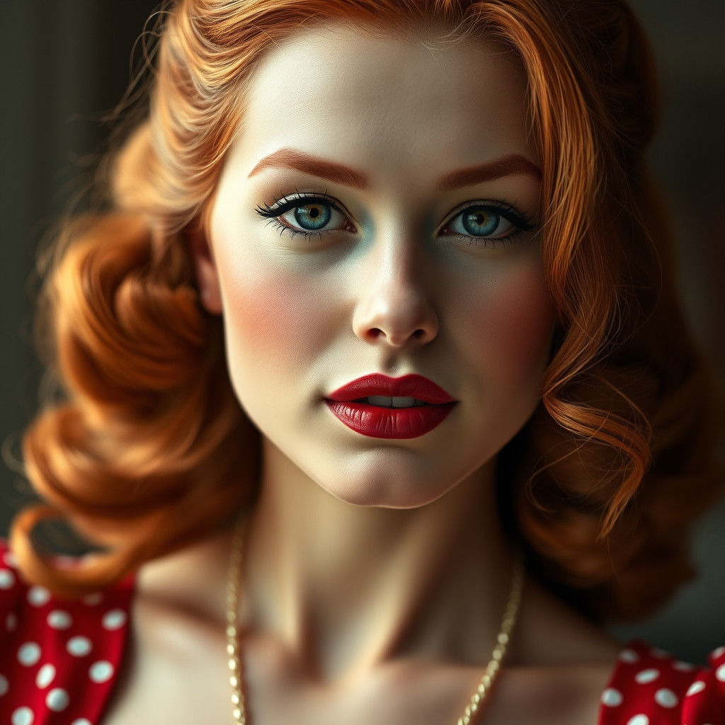 Retro 1940s Pinup Model in Photorealistic Style