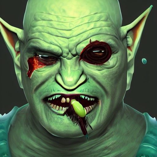 Biopunk Orc with Eyepatch Portrait