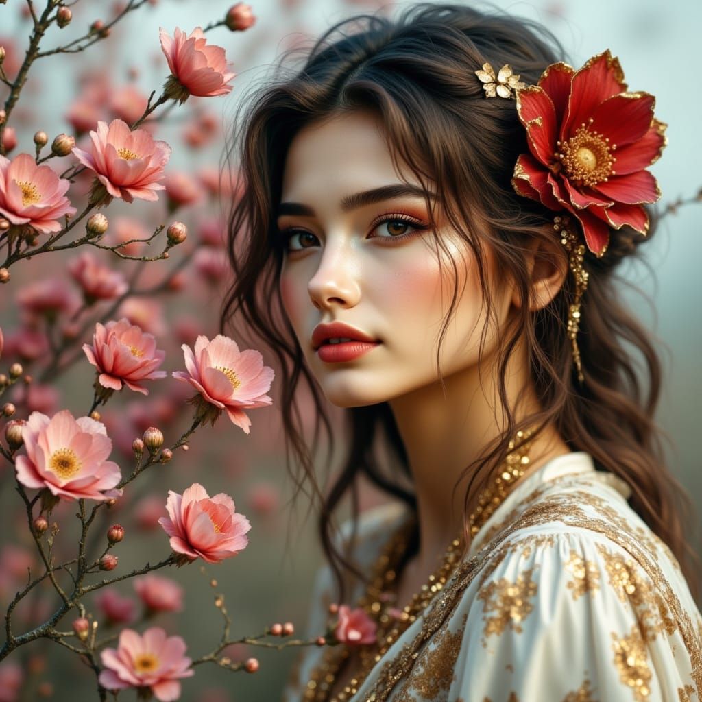 AI Generated Portrait of a Beautiful Woman