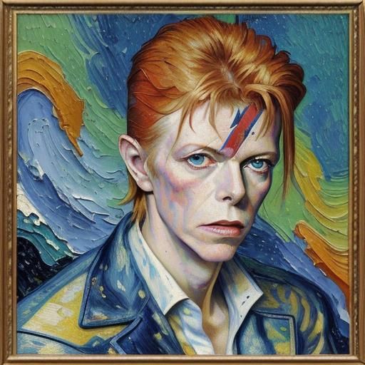 David Bowie as Impasto Oil Painting