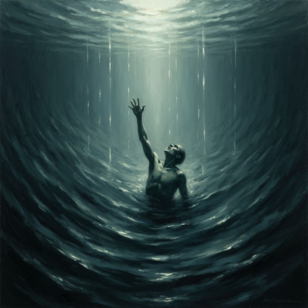 Surrealist Oil Painting of Despair and Hope