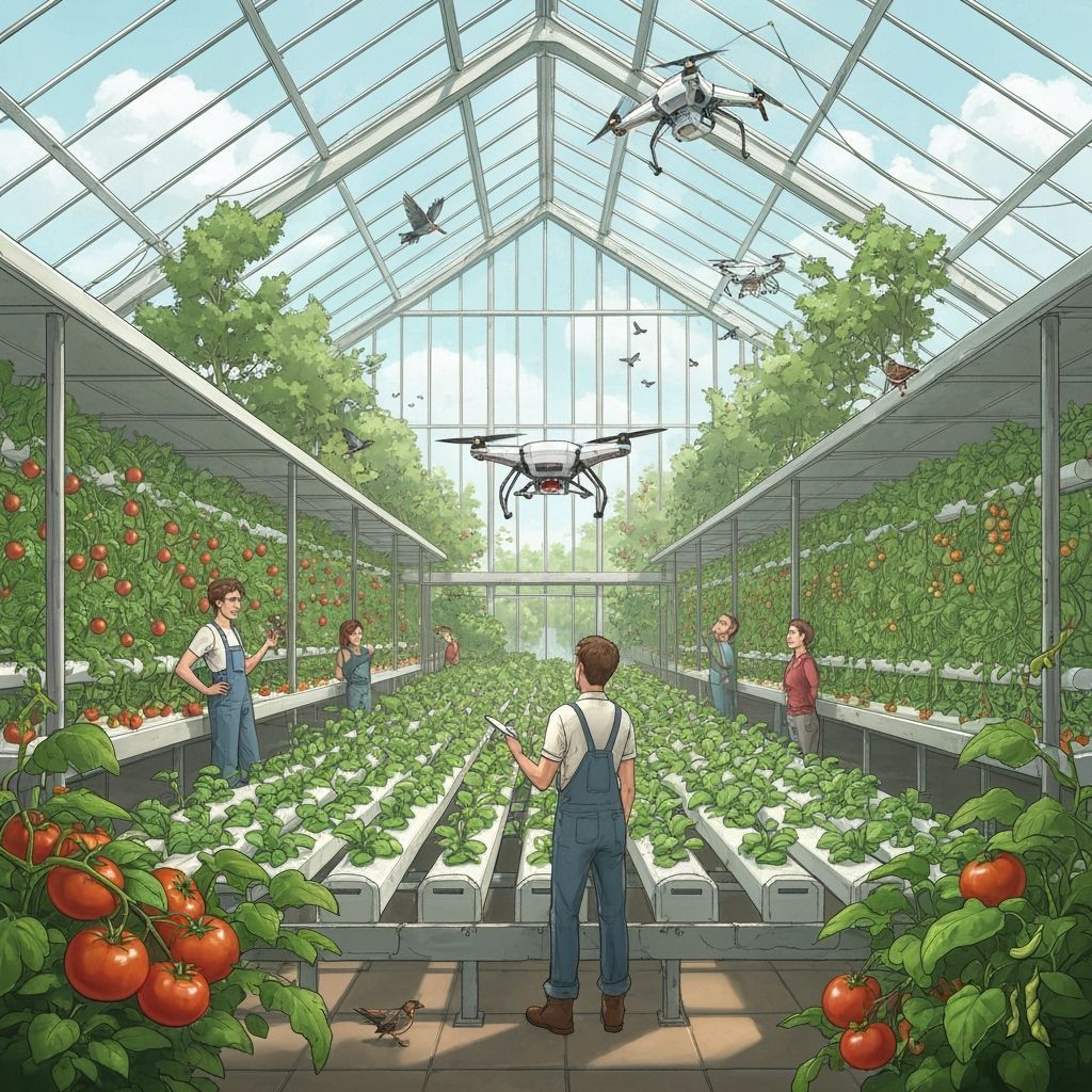 Futuristic Urban Farm: Drones & Humans Grow Lush Produce