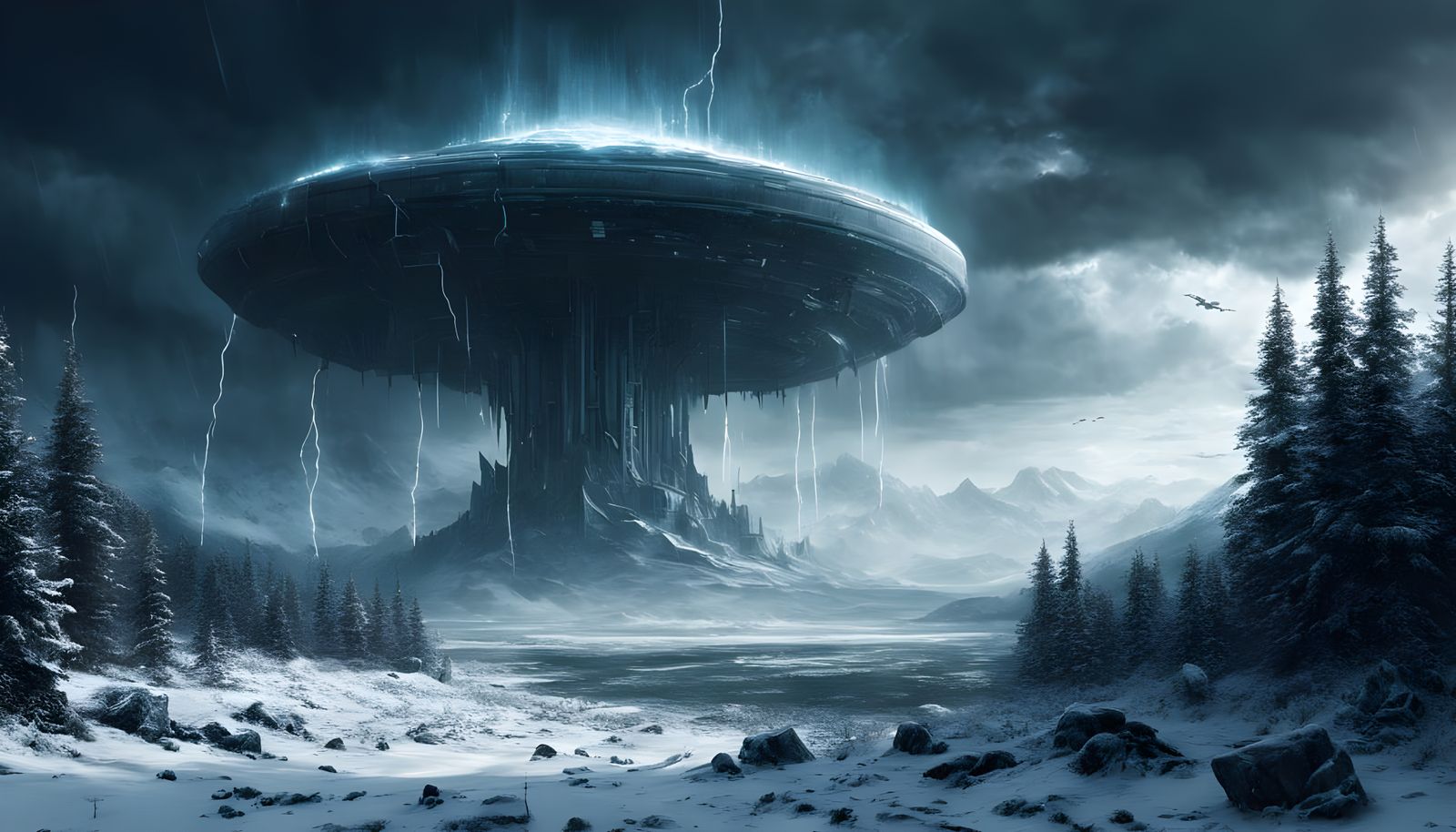 Ominous Alien Spaceship Emerges from Turner-Inspired Thunder...