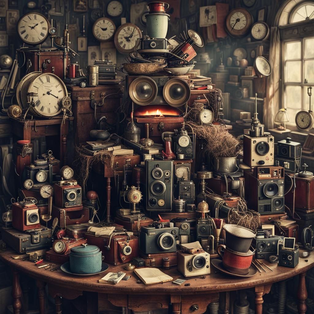 Steampunk Monster's First Day: A Digital Circlism Masterpiec...