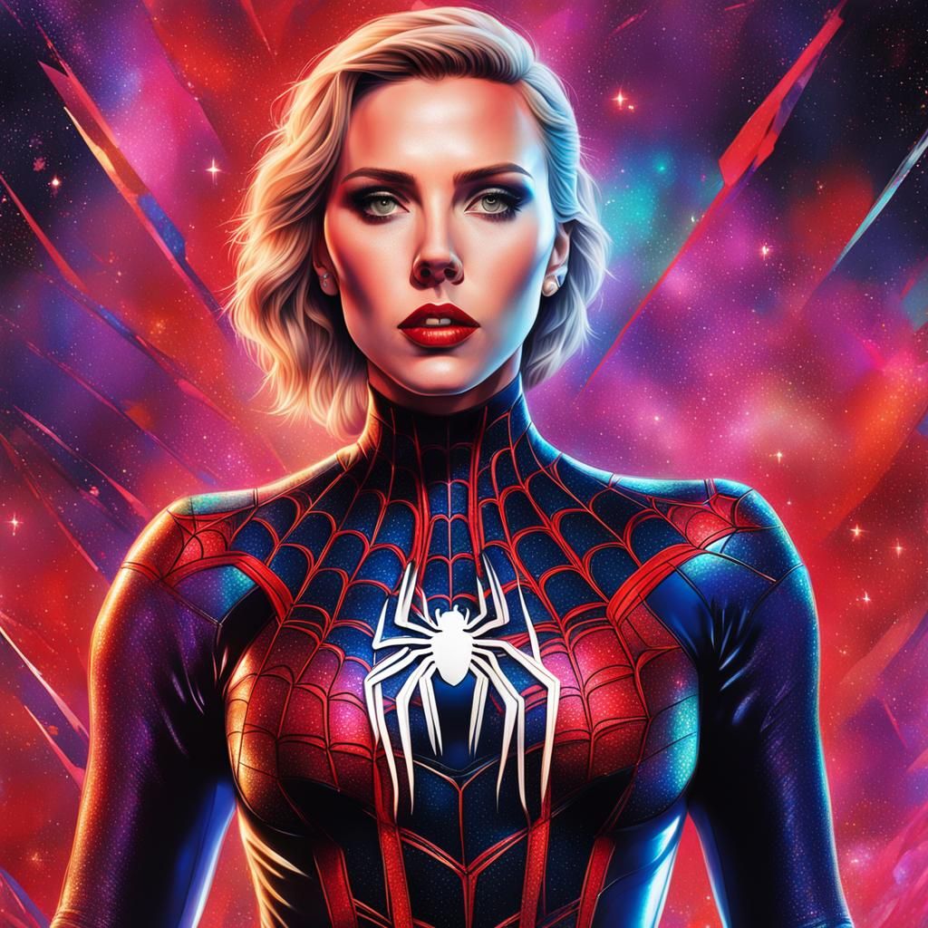 Spiderwoman in Astral Cosmic Illustration Style