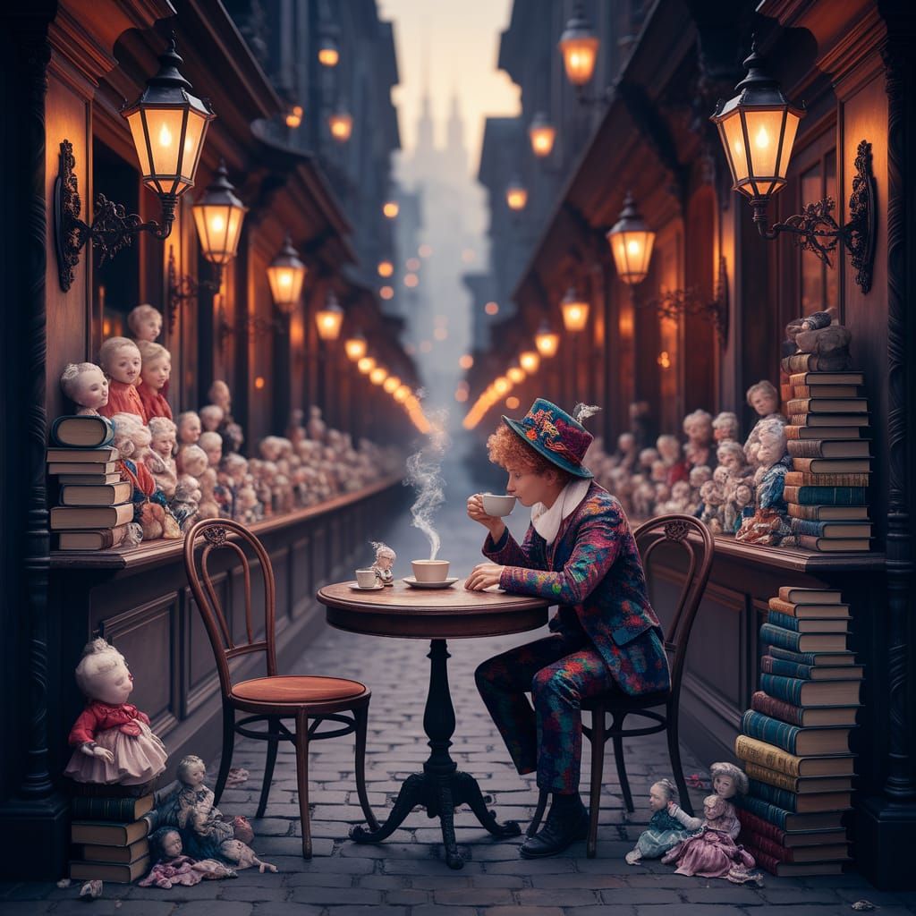 Intelligentsia-Bonded Fools Cafe in Bosch Rauschenberg Style