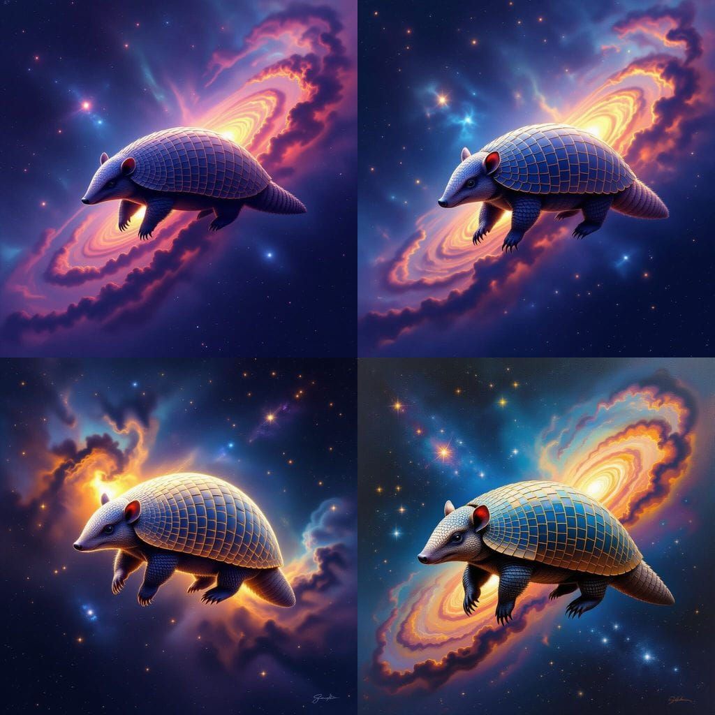 Armadillo Floating in Cosmic Galaxy