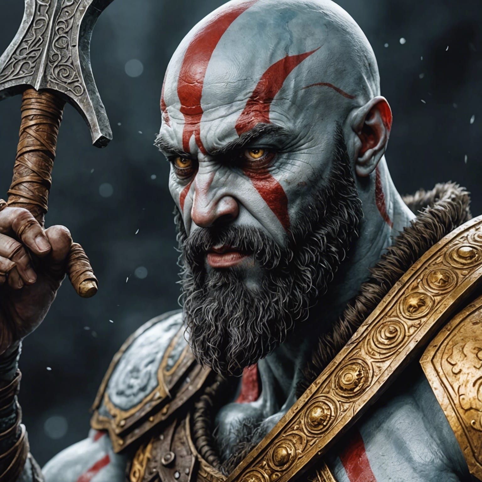 God of War Style Fighting Scene Caricature