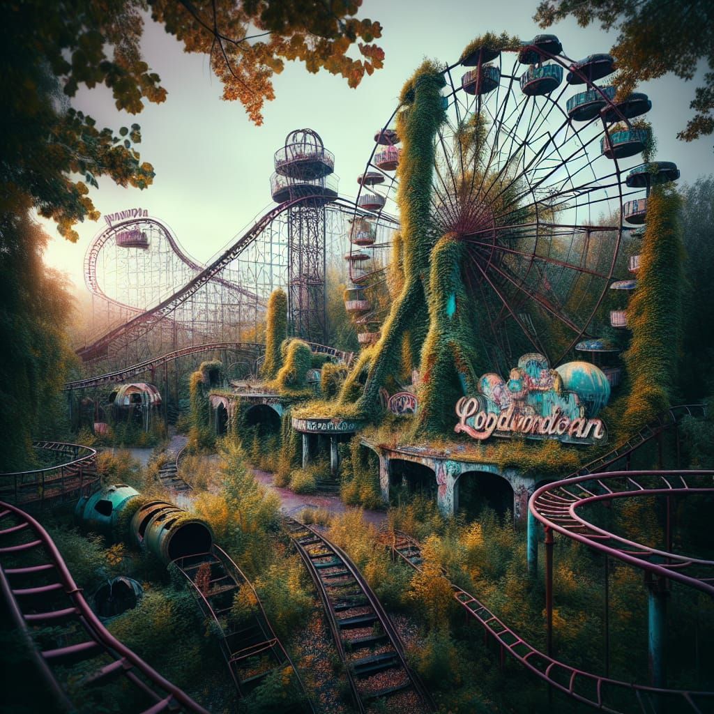 Eerie Beauty: Nature Reclaims Abandoned Amusement Park