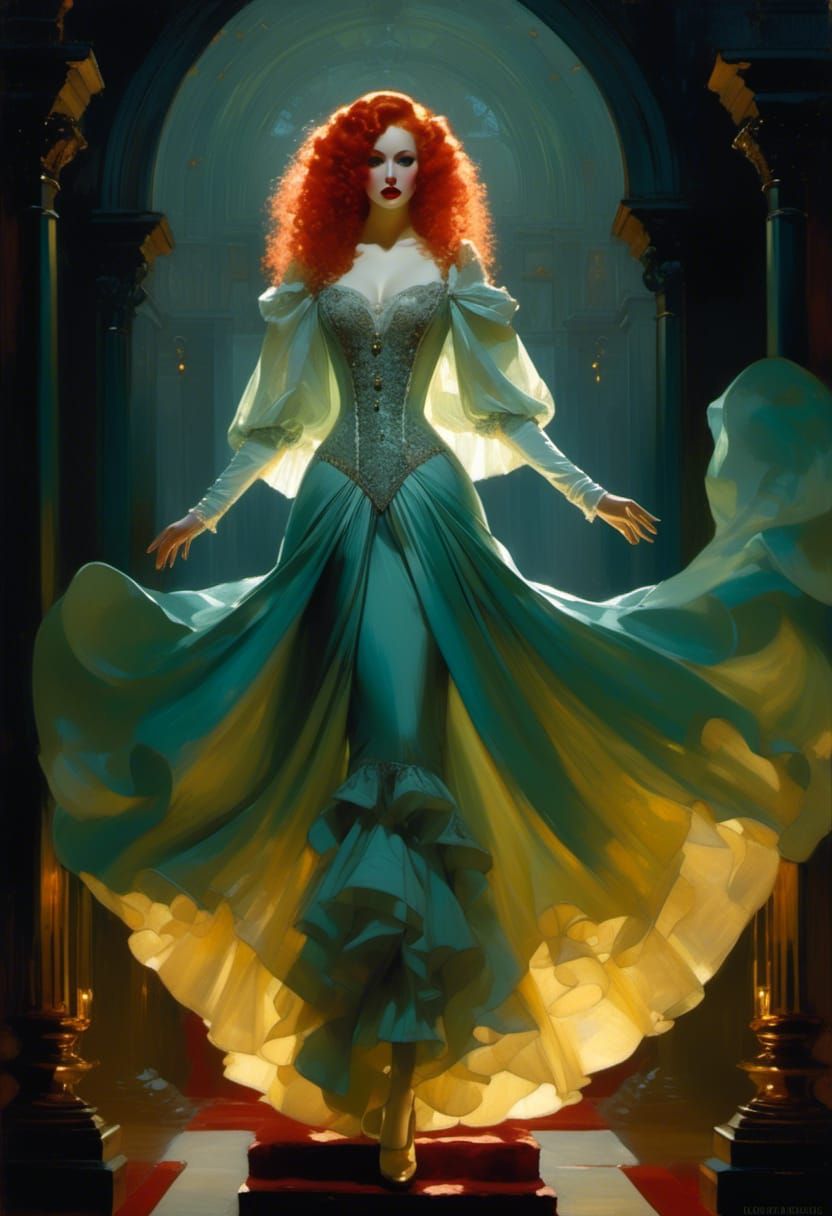 Futuristic Gothic Vampiress in Victorian Style