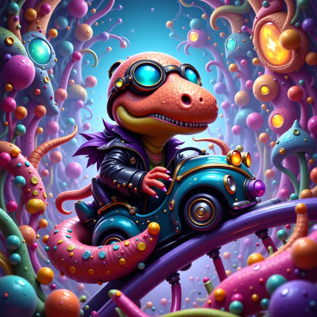 Dinosaur Octopus Apothecary Rides Anime Rollercoaster