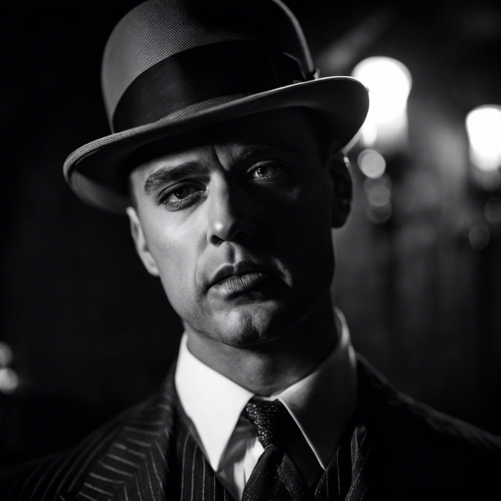 1920s Gangster Portrait in Film Noir Style