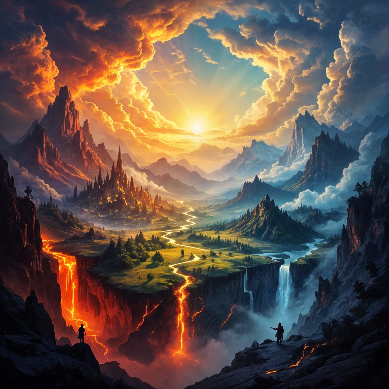 Connected Realms: Epic Fantasy Artwork in 8K