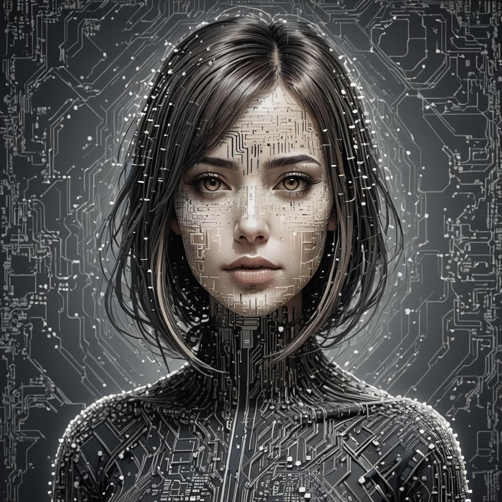 Algorithmic Girl: Digital Code Rendering