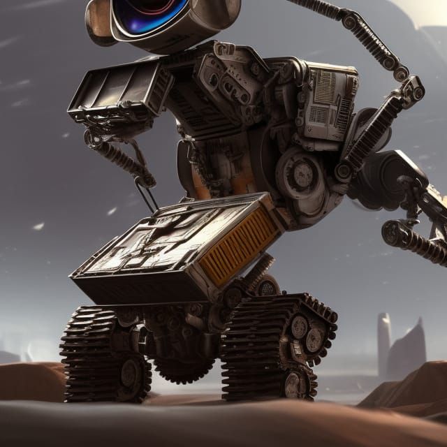 Wall-E: Intricate Mech Details in Sci-Fi Style