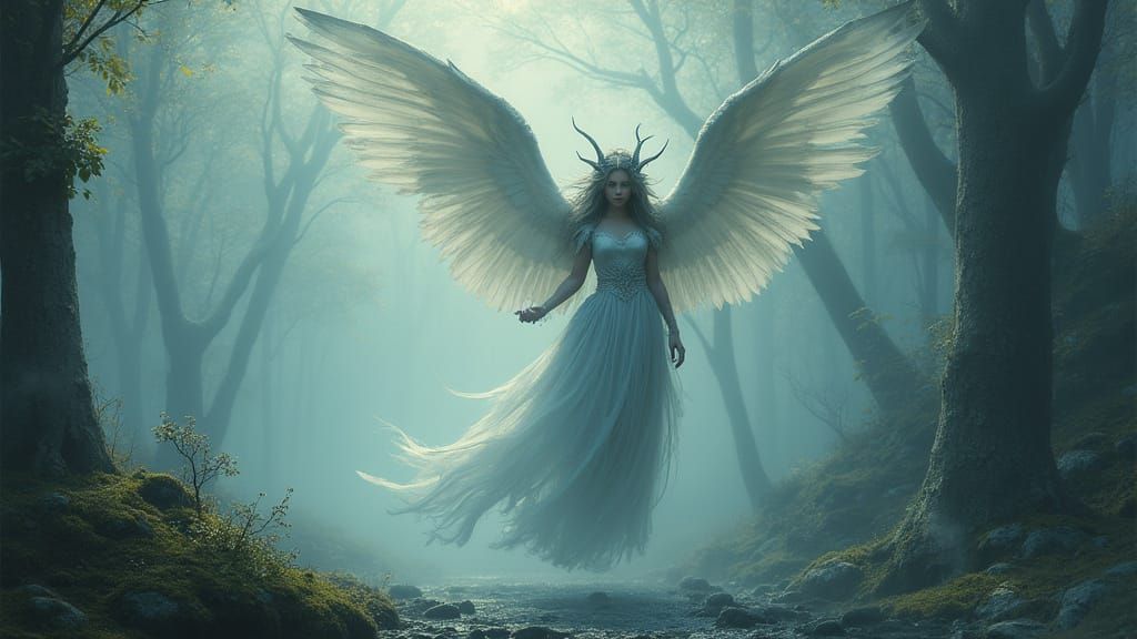 Ethereal Fantasy Fey Queen in Mystical Mist