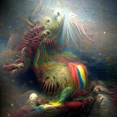 Horrific Autopsy of a Rainbow Space Monster