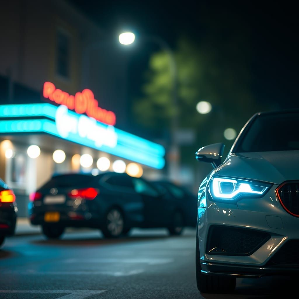 Night Parking Near Club: Professional Photography