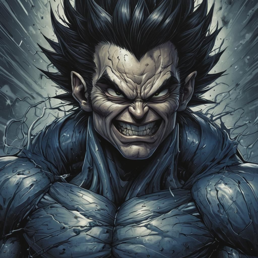 Venom Vegeta Fusion in Comic Book Art