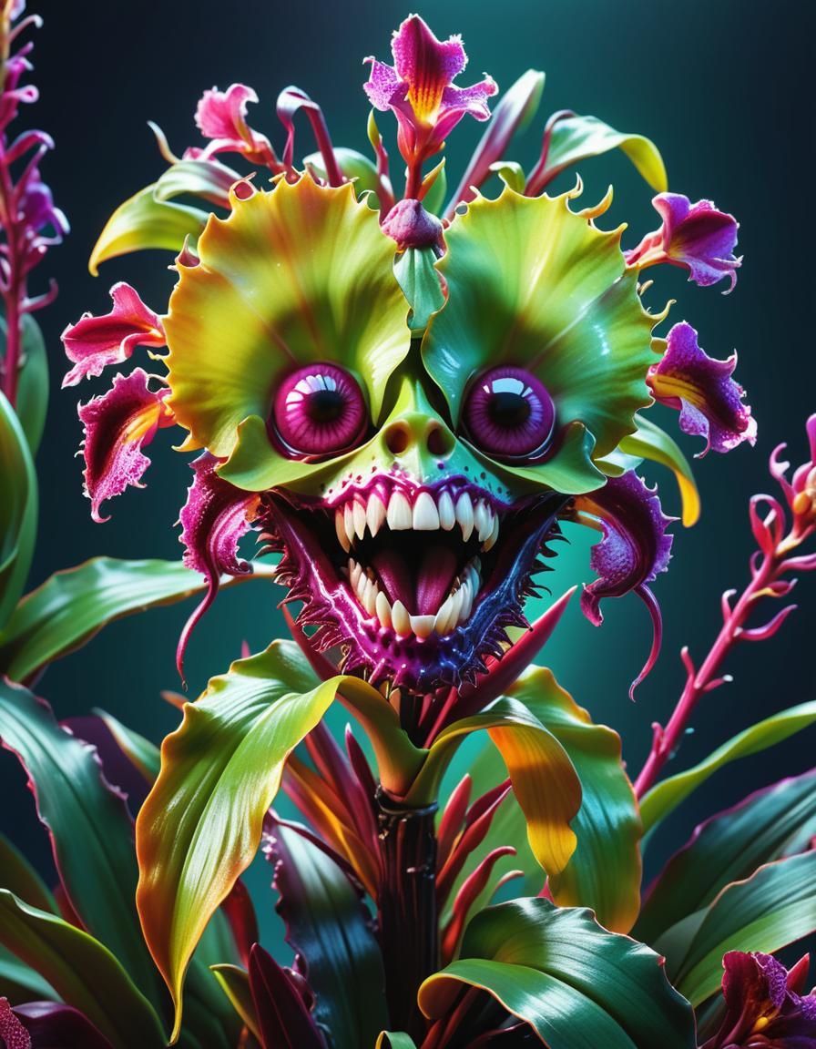 Hyper-Realistic Cannibal Orchid Concept Art