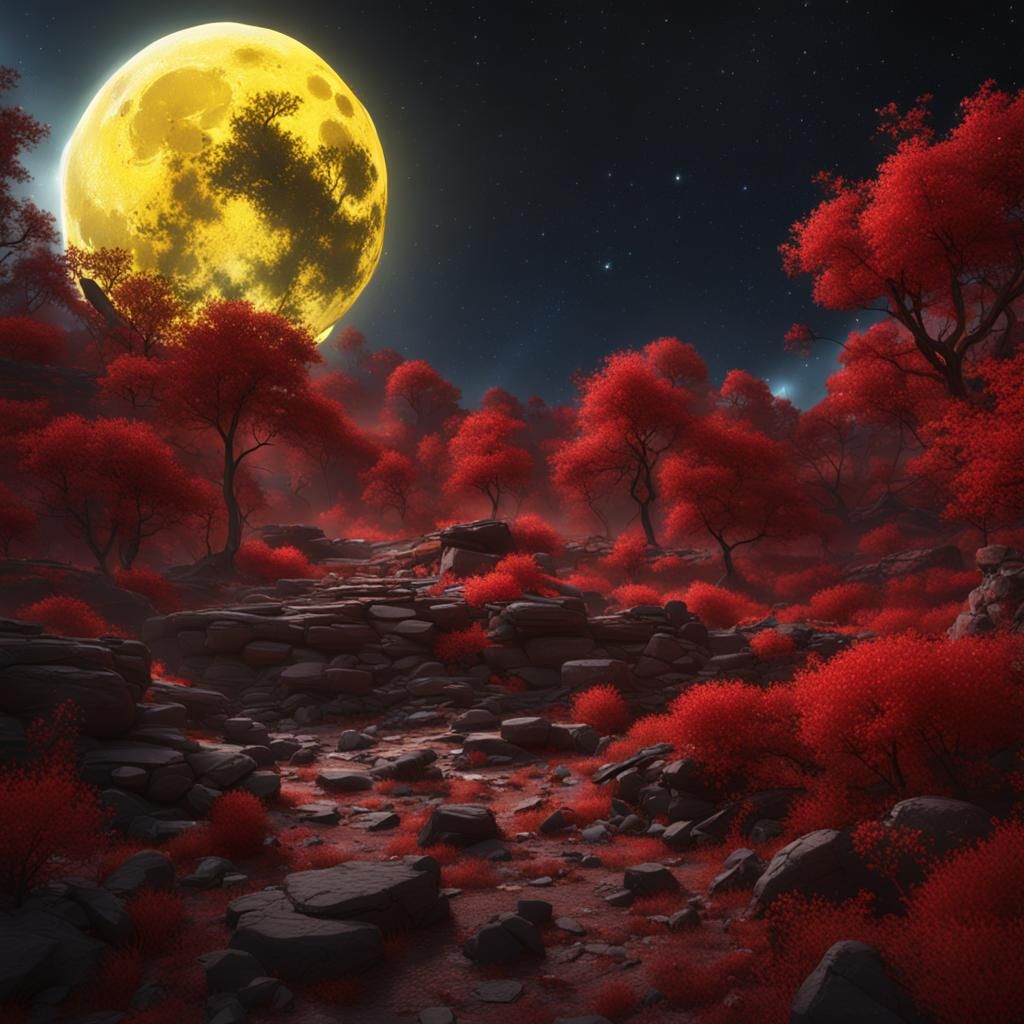 Fantastical Moon and Stars Matte Painting