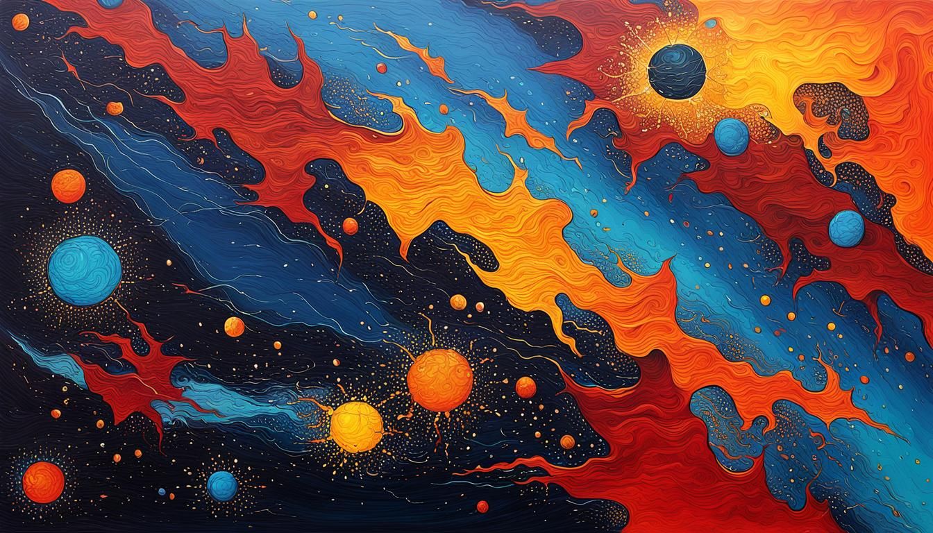 Abstract Orion Nebula with Complementary Colors