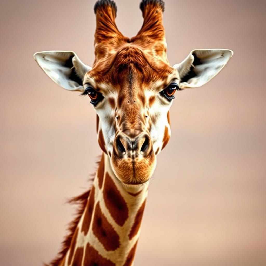 Majestic Maasai Giraffe Bends Low, Curious Eye Raised in Won...
