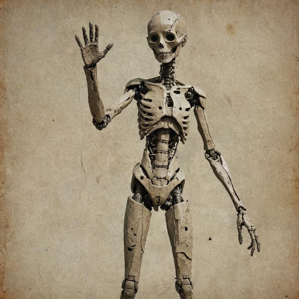 Distorted Humanoid Figure in Digital Collage