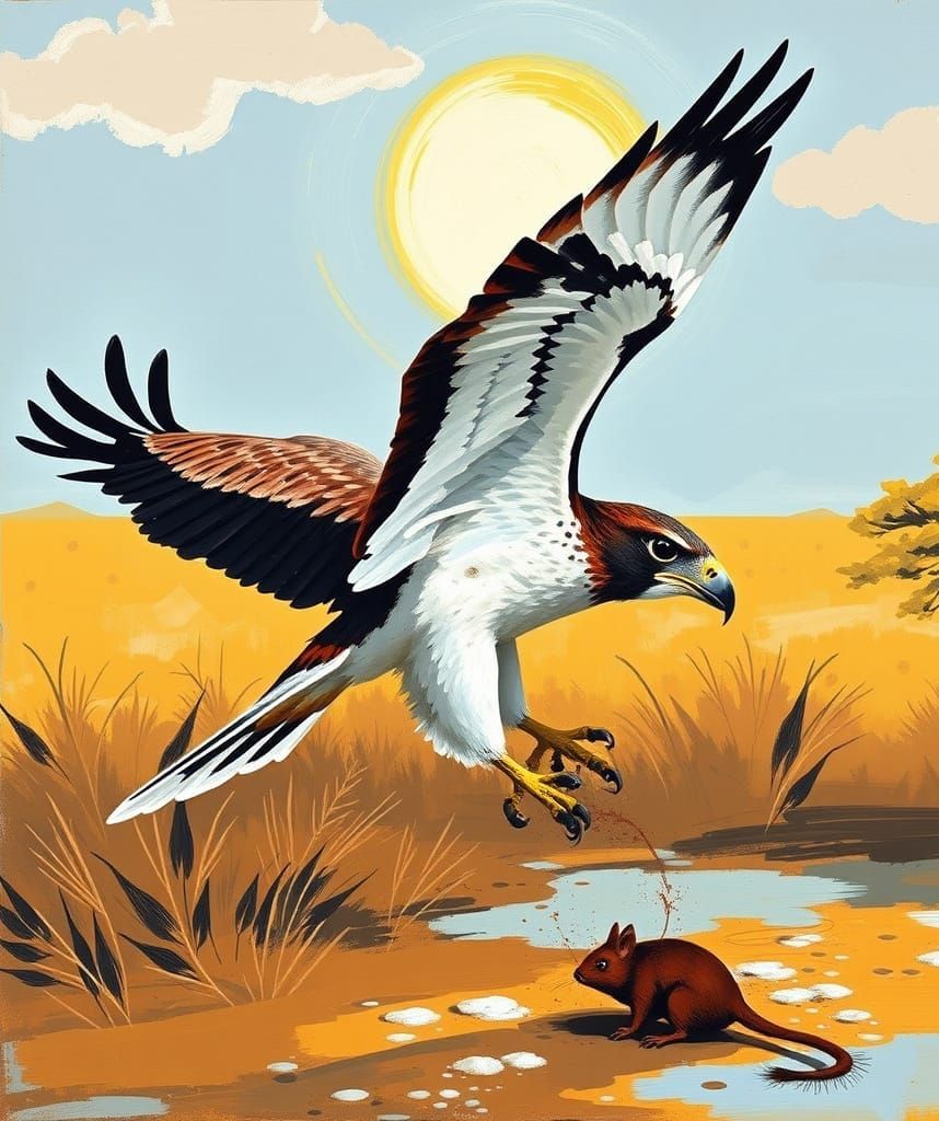 Hawk Catching Mouse in South African Style