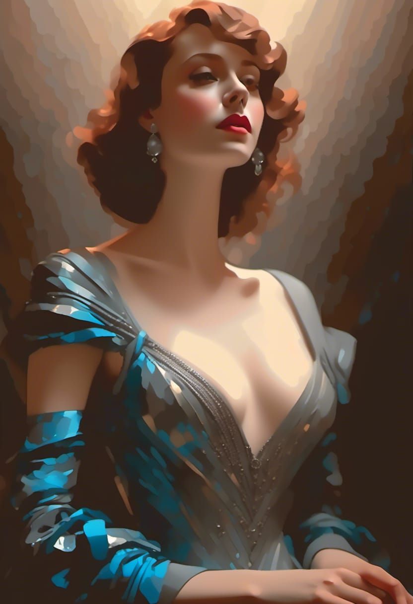 Film Noir Portrait of a Beautiful Woman