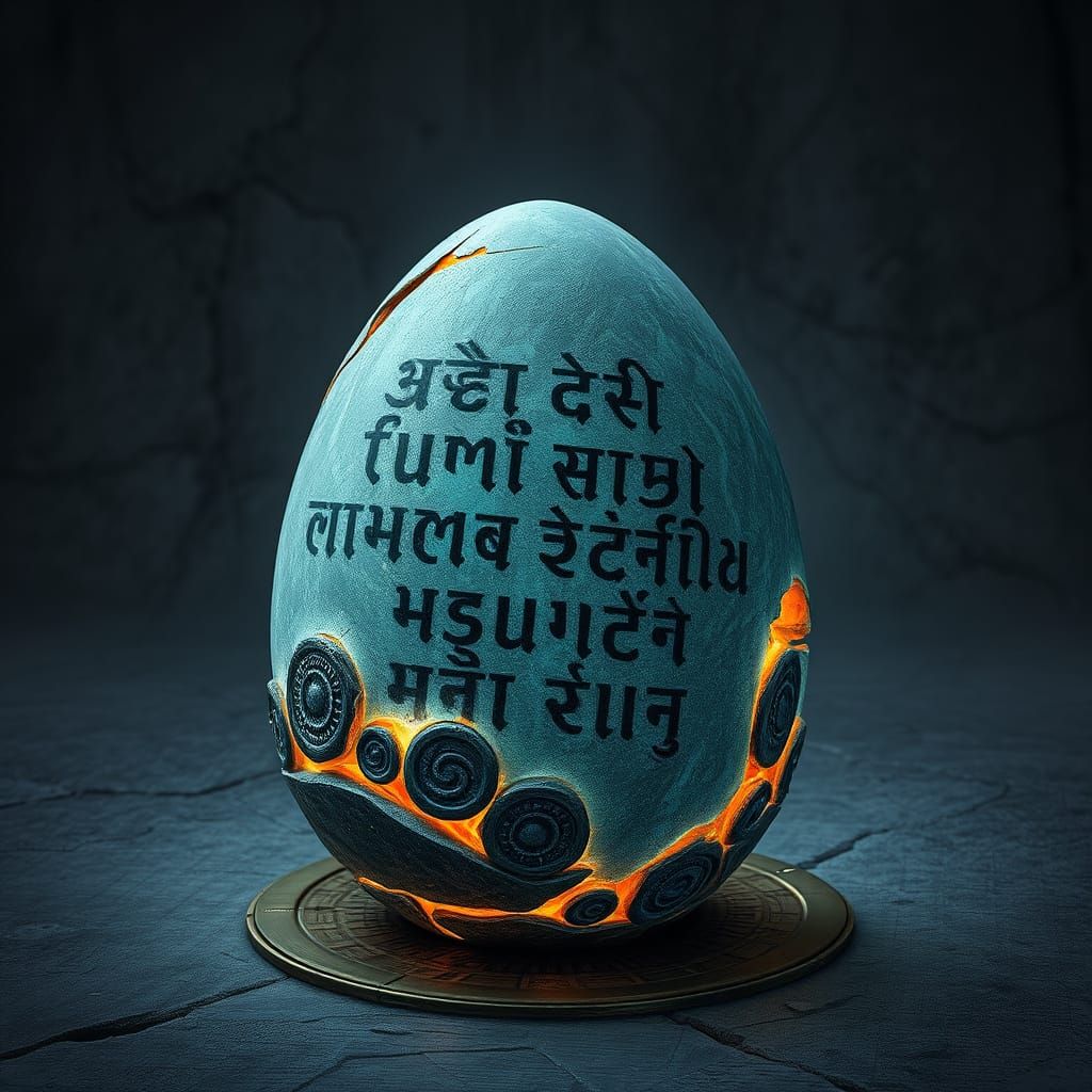 Ancient, Glowing Egg in a Fantasy World