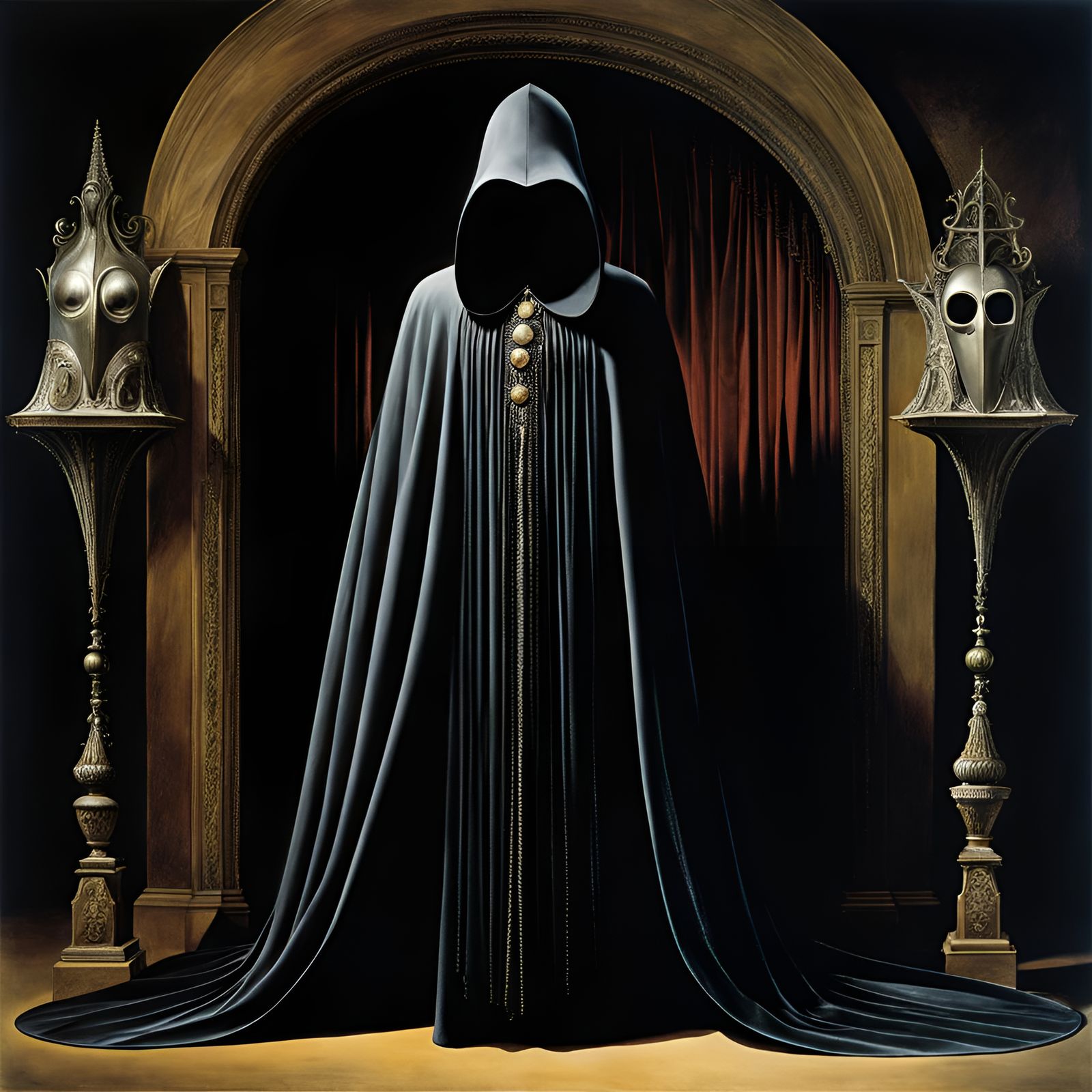 Mysterious Halloween Costume in Surrealist Style