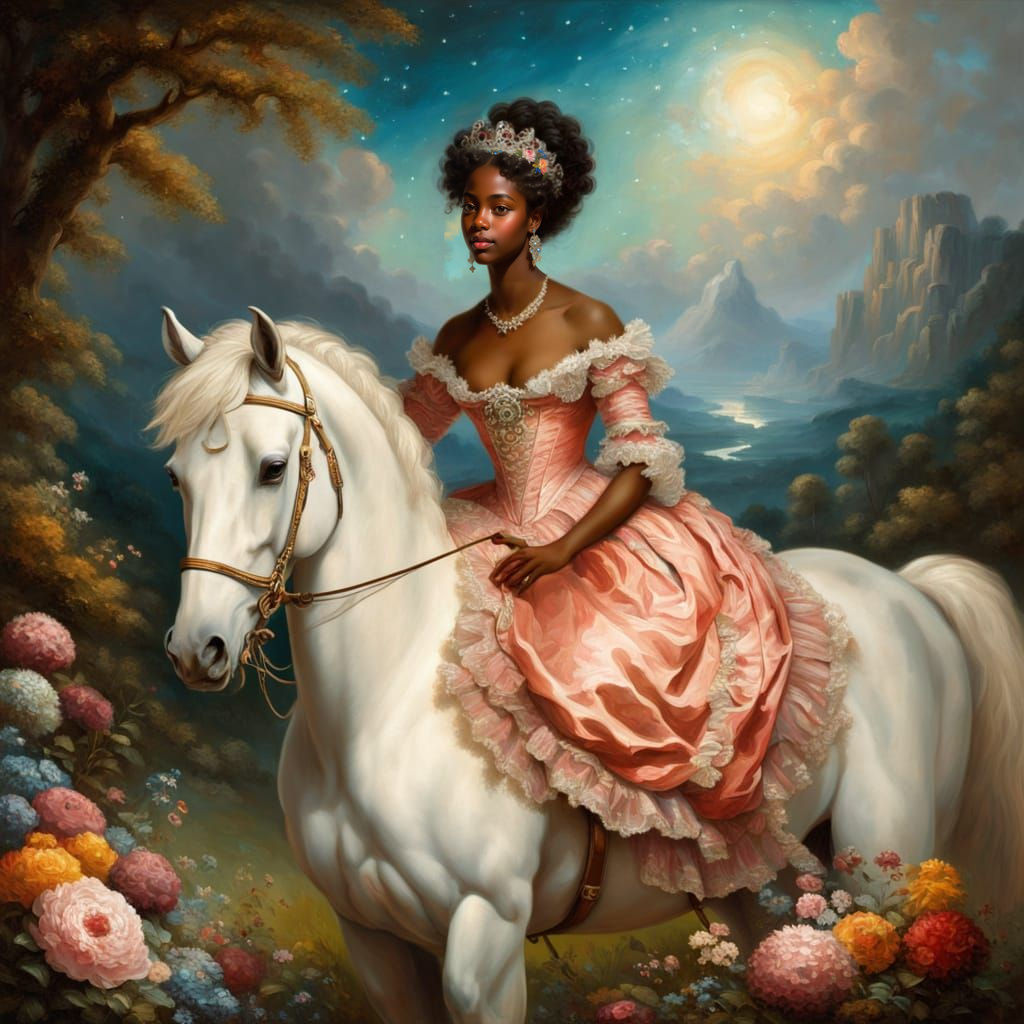 Elegant Princess in Rococo Elegance