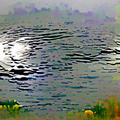 Picturesque Sunset Over Calm Lake Reflection