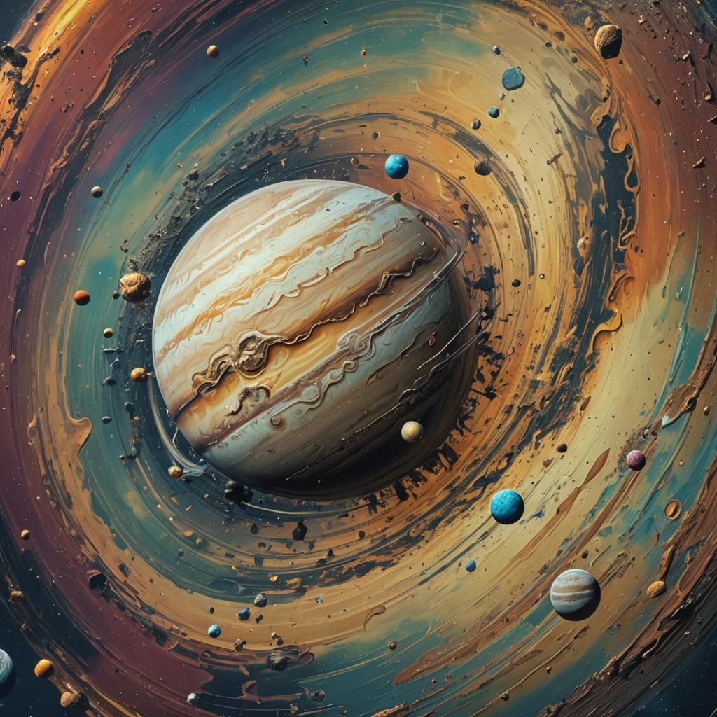 Hyperrealistic Saturn in Splash Art Style