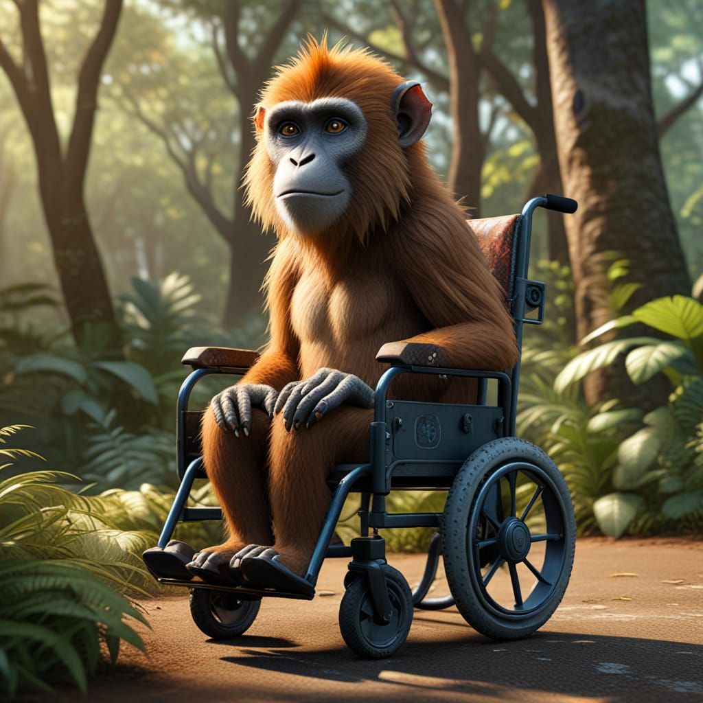 Surreal Hybrid Reveals in a Futuristic Wheelchair within a L...