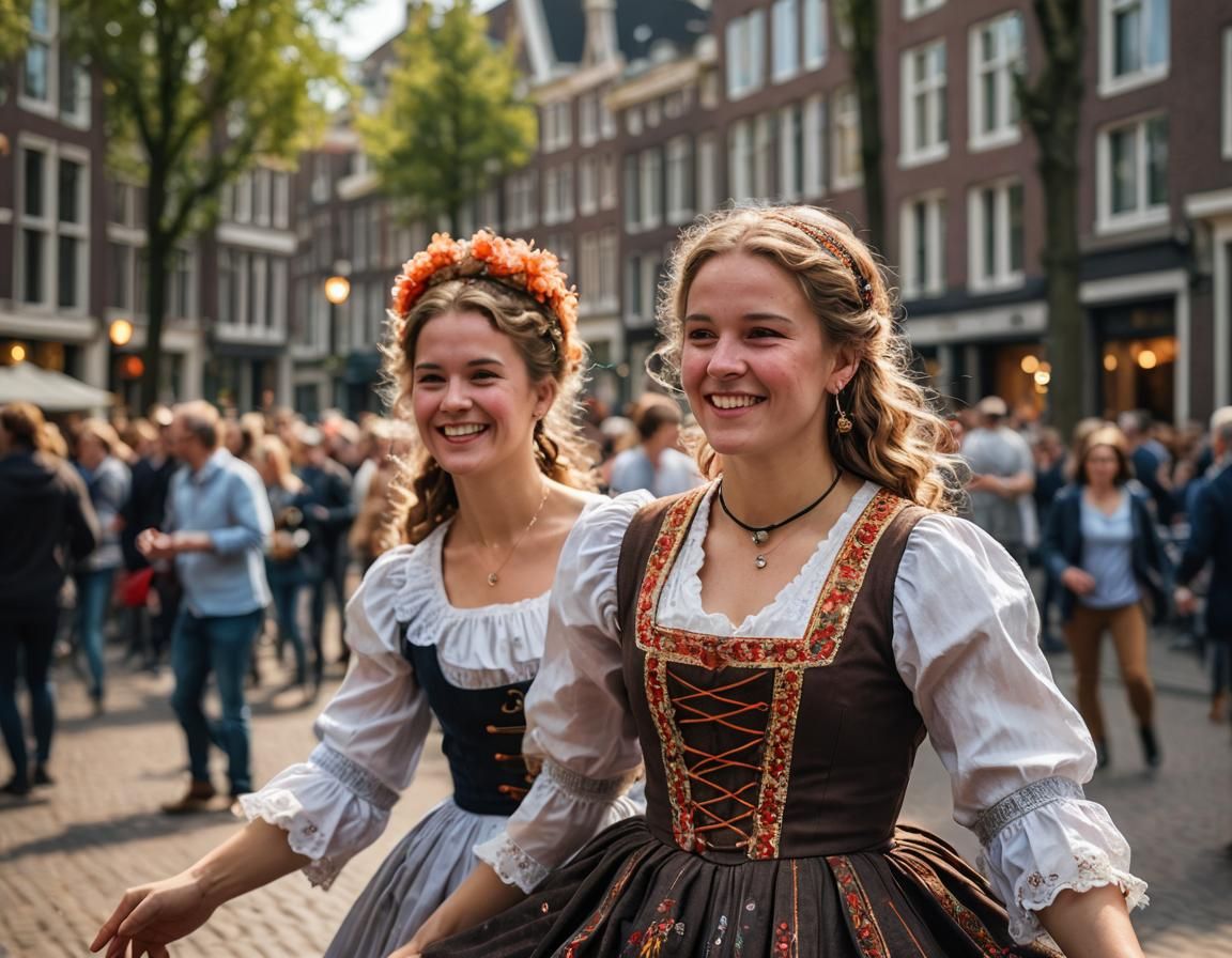Dancing Dutch Girl in Amsterdam: Professional Photography