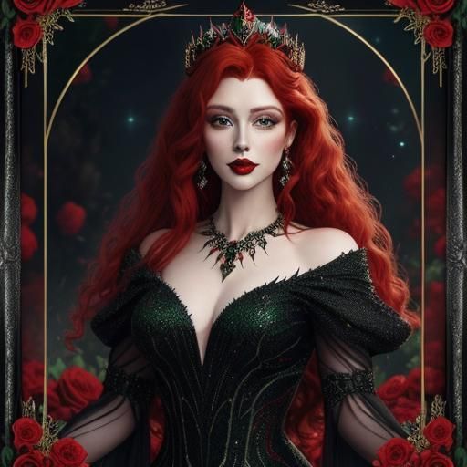Enchanted Princess with Roses: A Fantasy Portrait