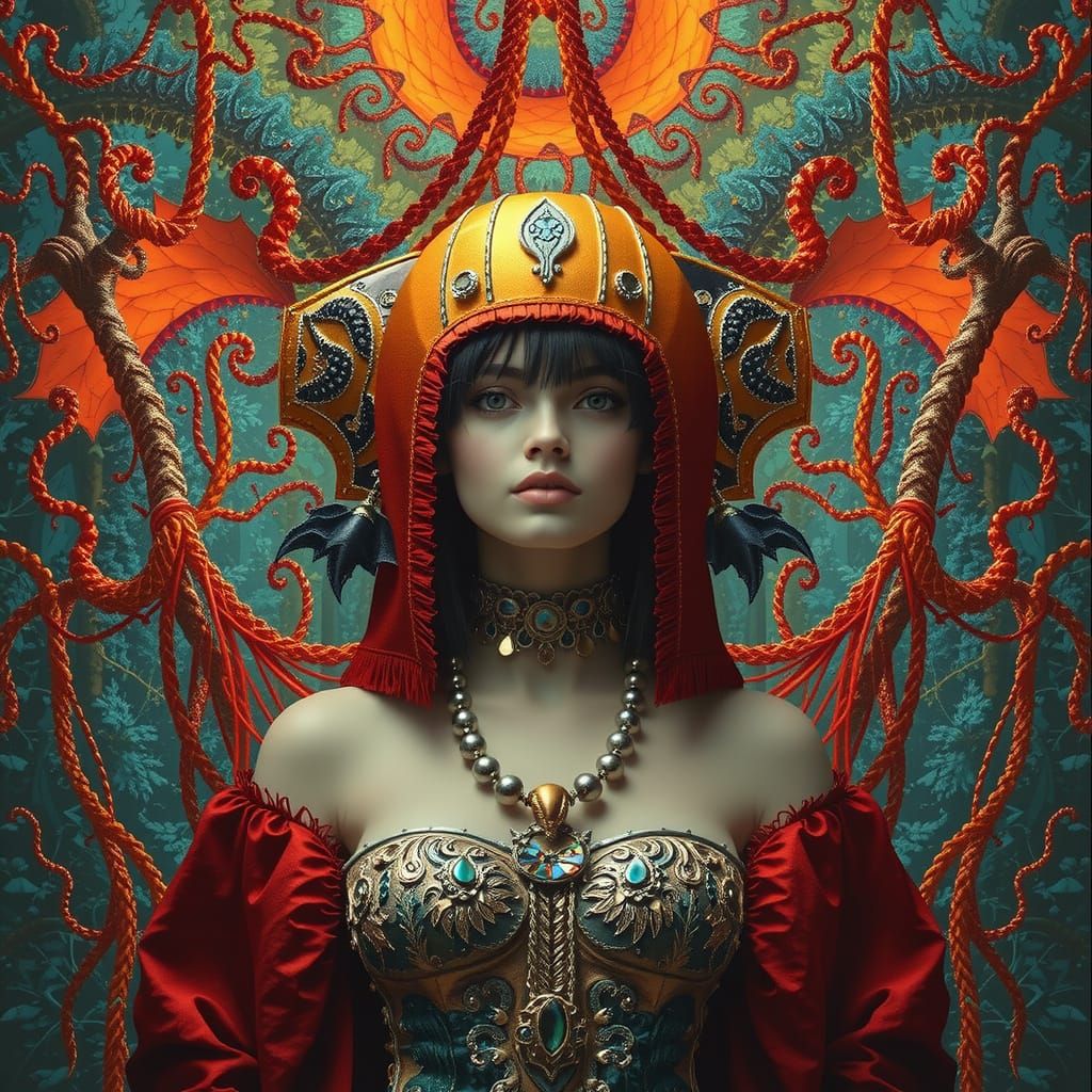 Misty Green Forest in Light Digital Landscape