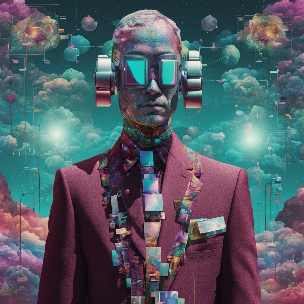 Ethereal Cosmic Collage in Vibrant Hues