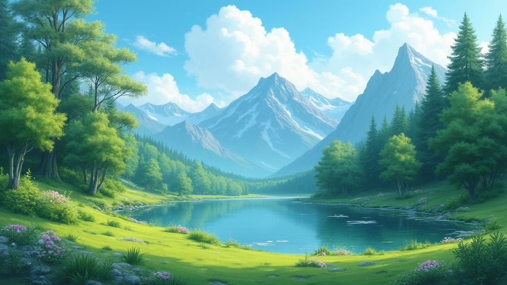 Ethereal Natural Landscape Painting