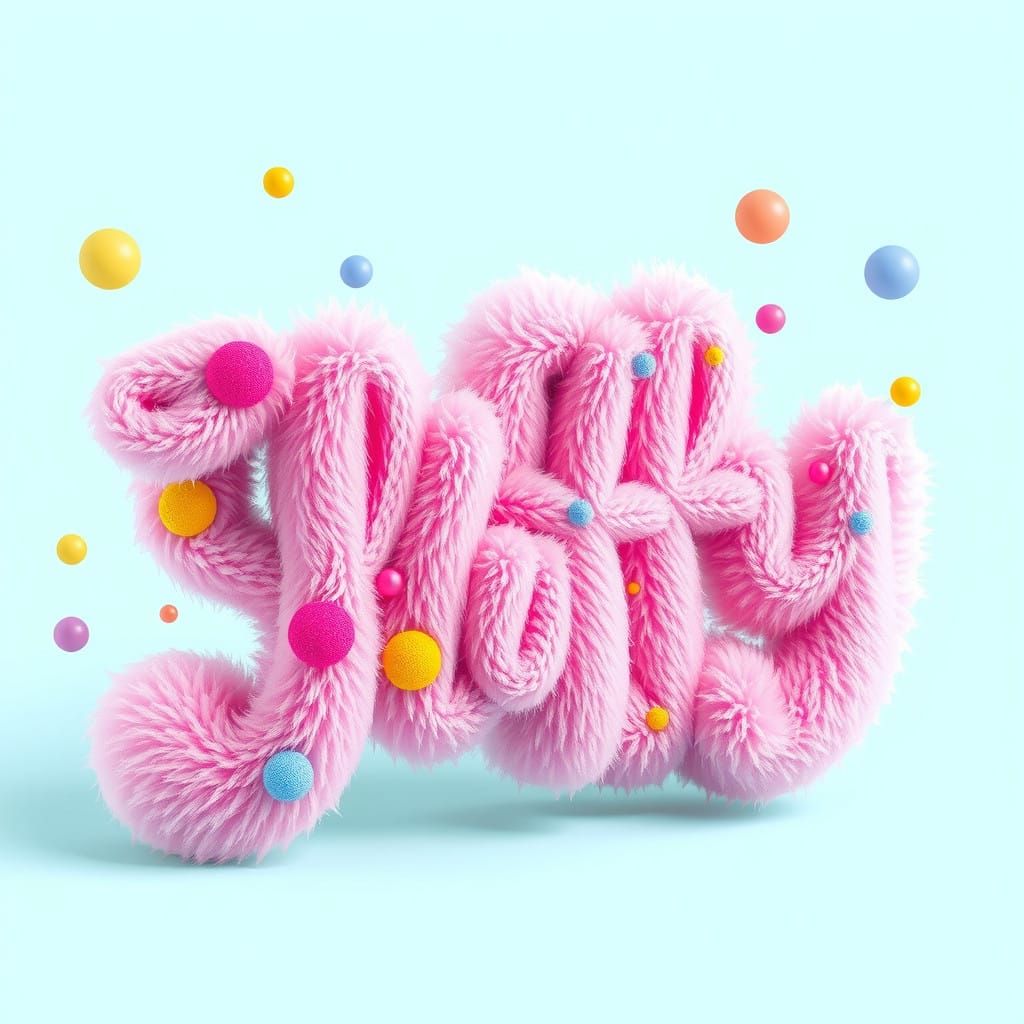 Whimsical Cartoon Script in Colorful Polka Dots