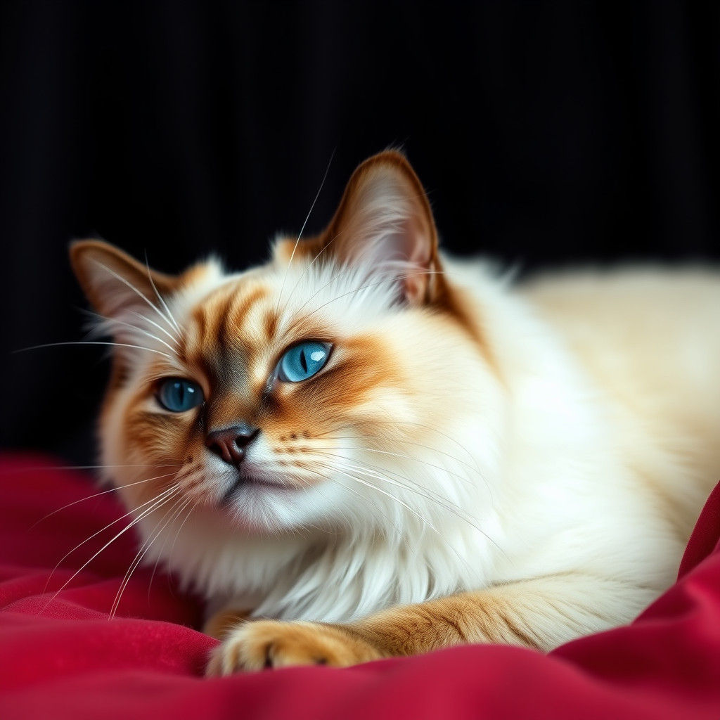 Magnificent Blue-Eyed Siamese Cat Portrait