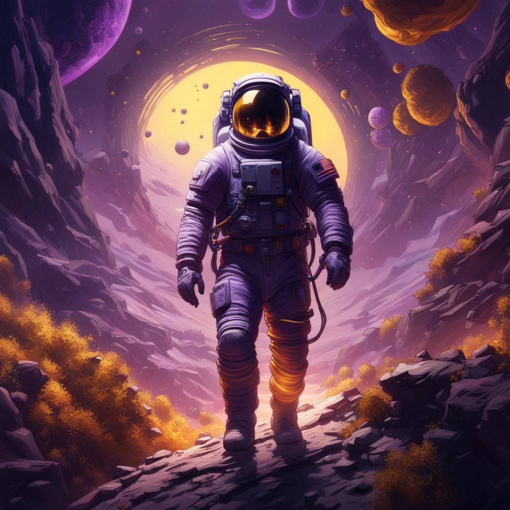 Astronaut in Dark Fantasy Style, 8K Resolution