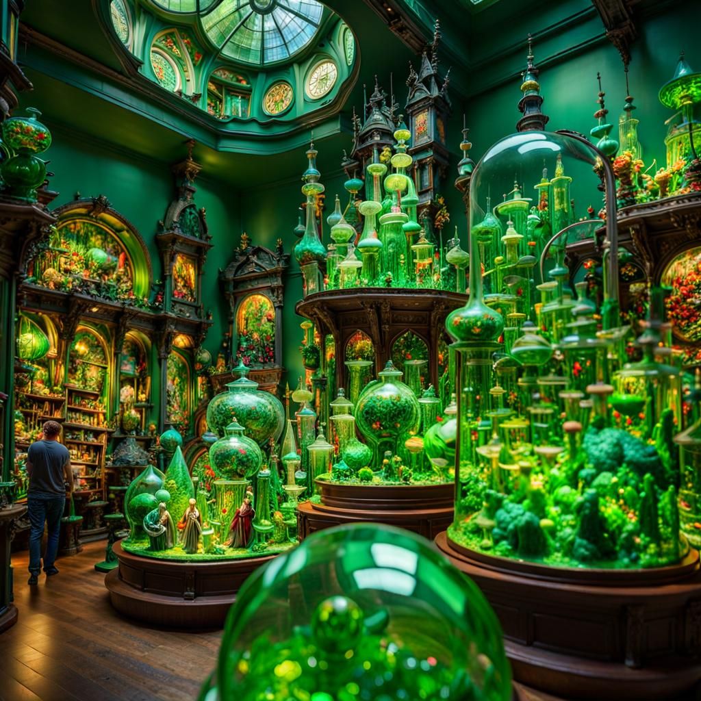 Green Glass Museum: A Maximalist Fantasy Artwork