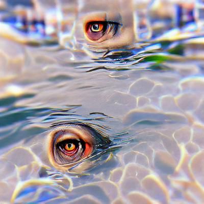 Eye Reflected in Rippling Water