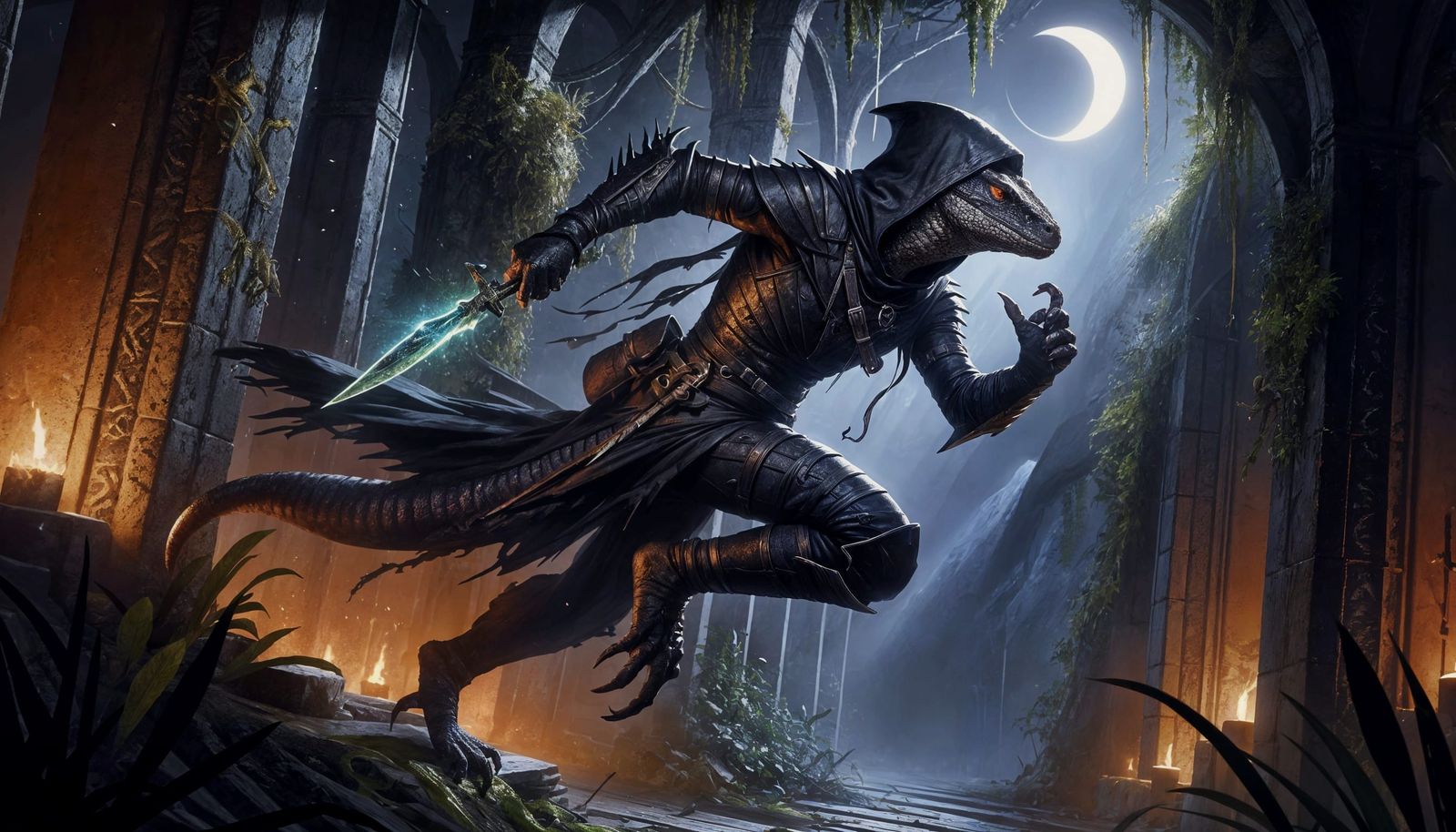 Reptilian Assassin with Agate Blade in Jungle