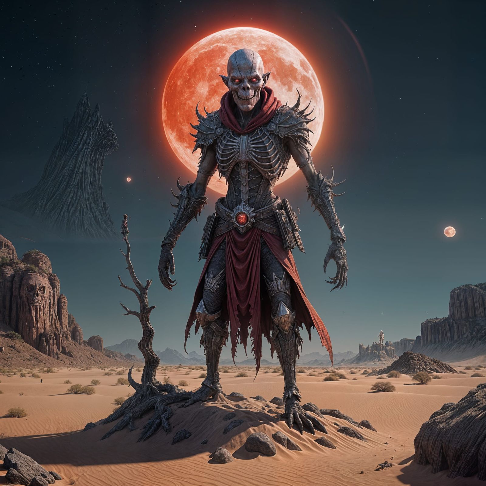 Grotesque Ghoul on Desert Island in Anime Style