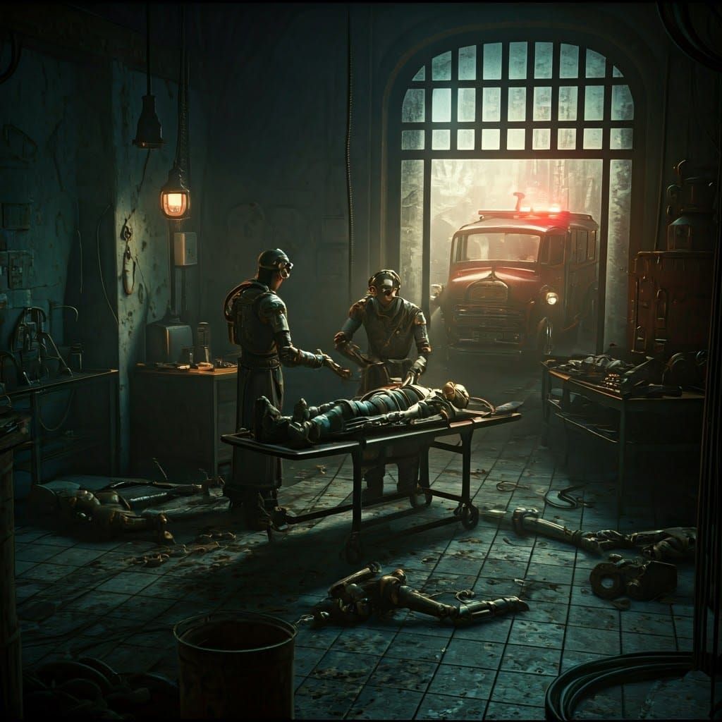 Steampunk Robot ER in Victorian Atmosphere